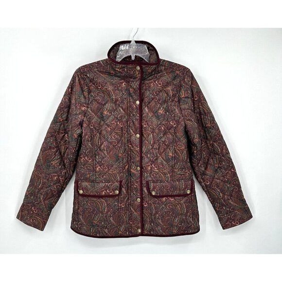 barn jacket coat puffer paisley outerwear fall autumn colorful M - Picture 2 of 7